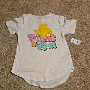 Kids White Graphic Tee with Yellow Chick